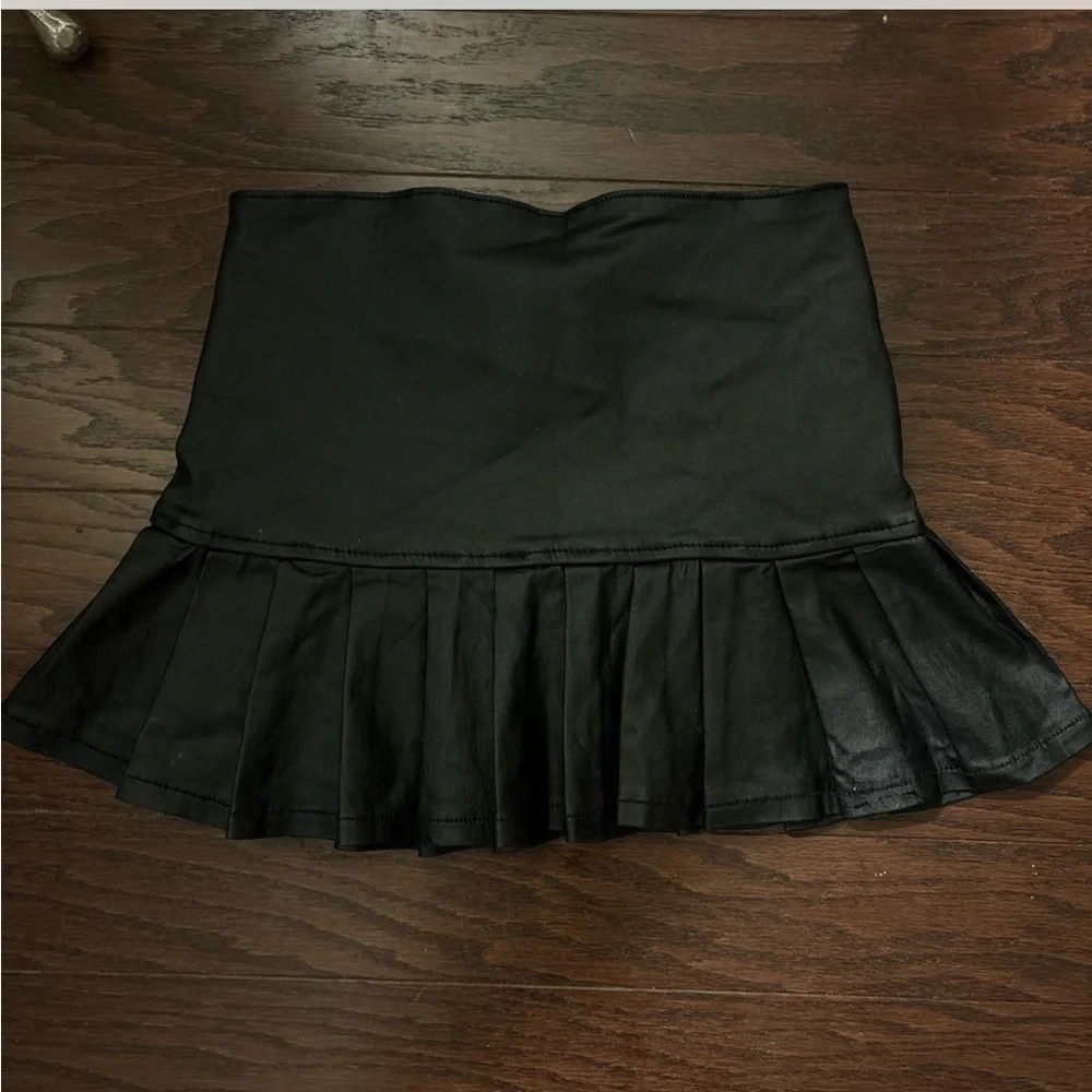 Edikted Black Mini Skirt with Buckle Accents